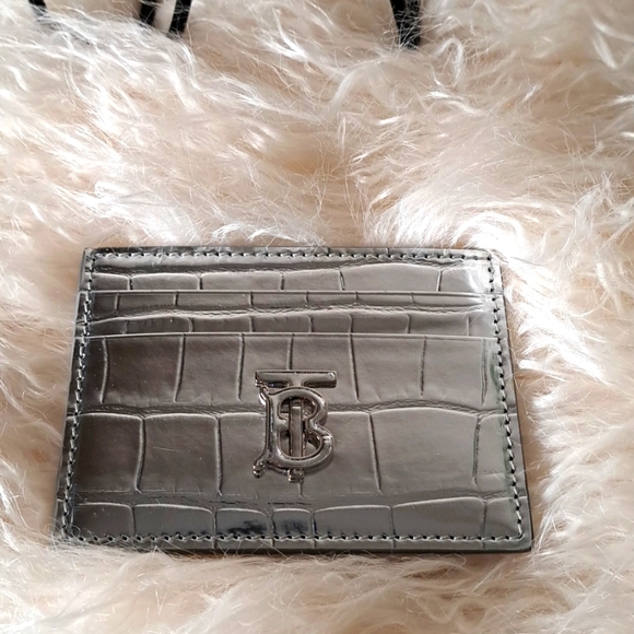 Burberry TB Croc-Embrossed Card Holder  NWOTs - Picture 1 of 7